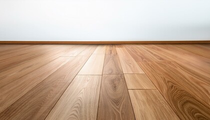 Wall Mural -  Top-down view of a vinyl floor with subtle wood grain texture, sharp focus on the material d