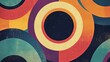 © PhotoVibe - Retro style geometric circle design with a vintage effect. Use this graphic element for posters, flyers, or wallpaper. The 70s, 80s, and 90s vibes are strong in this image.