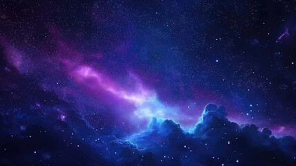 blue and purple galaxy background created with generative ai technology