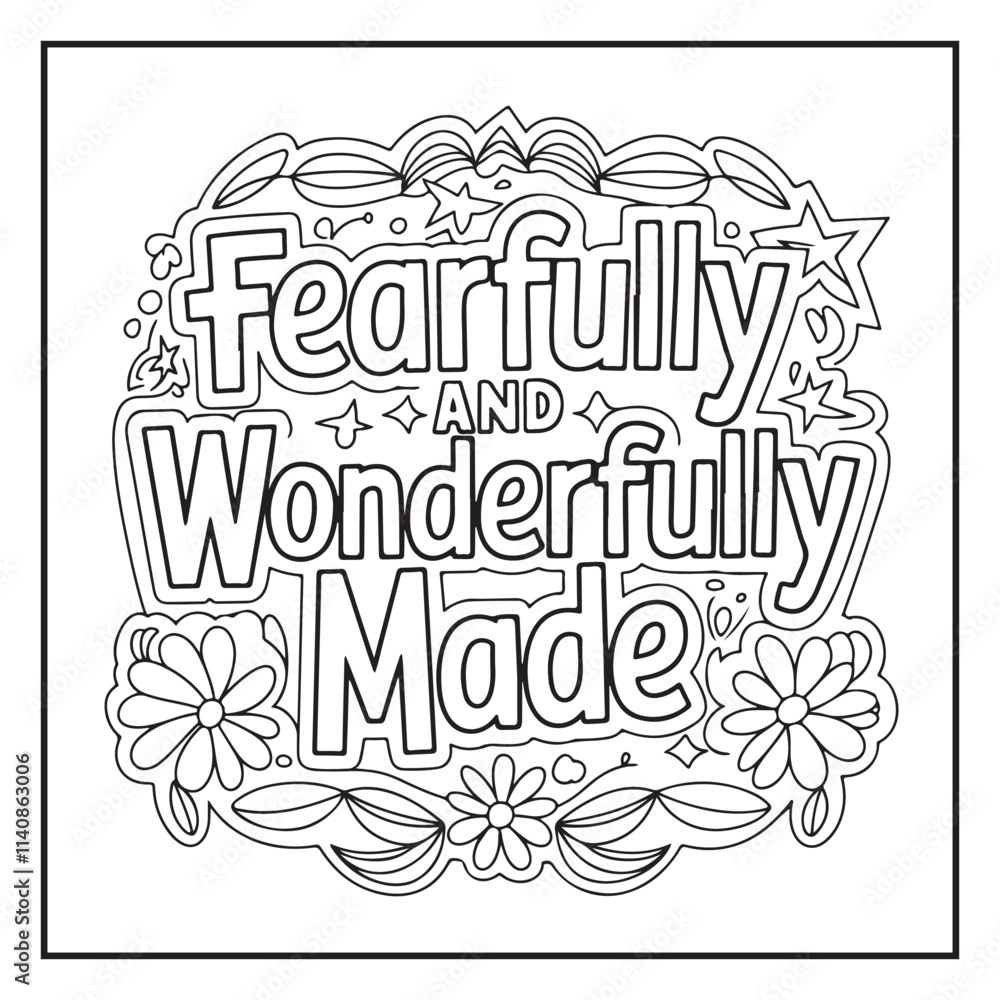 Bold and Easy Bible Verse Coloring Pages Stock Vector | Adobe Stock