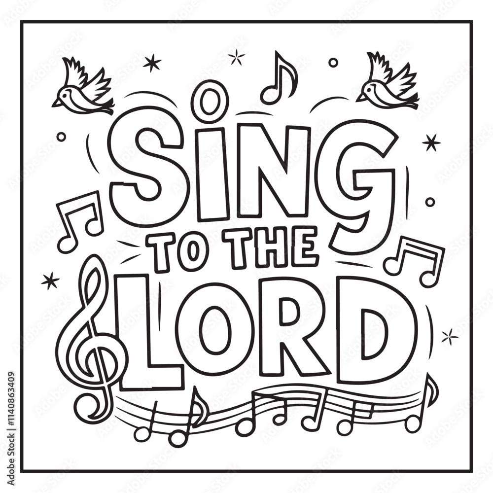 Bold and Easy Bible Verse Coloring Pages Stock Vector | Adobe Stock
