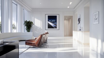 Wall Mural - Sunlit Modern Lobby Interior Design