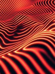 Leinwandbilder - This image showcases fluid waves in warm colors, elegantly layered to create a mesmerizing visual depth that invites the viewer to experience tranquility and movement.