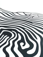 Leinwandbilder - This captivating abstract image features intricate black and white wavy patterns that flow in a mesmerizing manner, evoking feelings of fluidity and creativity.