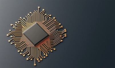 AI processor vector icon for websites and mobile with minimalistic design showcasing a CPU in flat style and modern aesthetics
