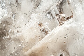 Aufkleber - Captured in this close-up image are crystals resembling ice, showing a captivating texture that illustrates nature's artistry, celebrating the beauty of the natural world.