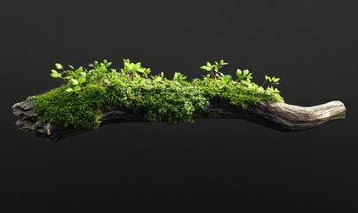 Canvas Print - A branch with green moss growing on it