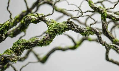 A tree branch covered in moss