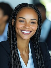 Poster - Smiling Woman in Business Attire