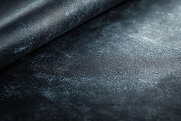 Leinwandbilder - A rolled black textured material displayed elegantly, highlighting the aesthetic appeal and versatility of black surfaces in design, fashion, or art contexts.