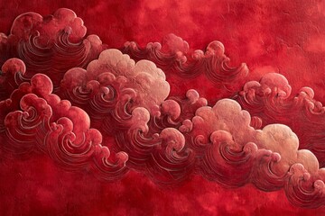 Leinwandbilder - This artwork features beautifully swirling red waves that provide a sense of depth and movement, perfect for evoking emotions or enhancing any creative space.