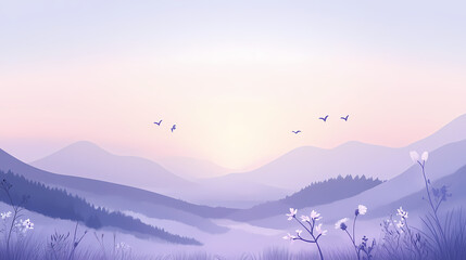 Wall Mural - A delicate gradient background blending from soft lavender to light sky blue, creating a peaceful and dreamy visual. Dreamy. Illustration