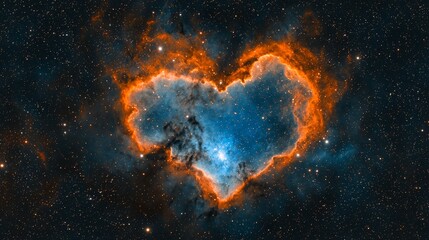 Wall Mural - a heart shaped nebula in the middle of the night sky