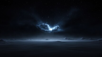 Wall Mural - A dark sky with a cloud and stars
