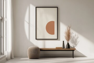 Leinwandbilder - This image presents contemporary abstract art featuring bold shapes in a bright setting, showcasing creativity and modern design in an artistic and inspiring environment.