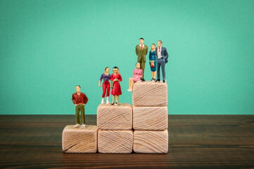 Wall Mural - career planning and goals. miniature human figures