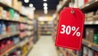 © SAIFUL - Supermarket Sale Tag with 30% Off Display