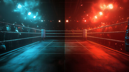 Poster - Versus background image, left and right comparison, square boxing ring background