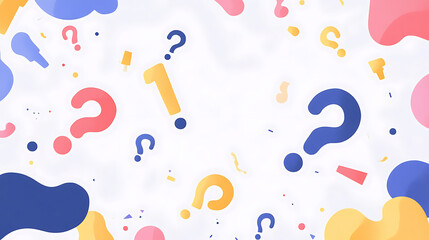 Aufkleber - Scattered question marks with space for answers through self education analysis curiosity