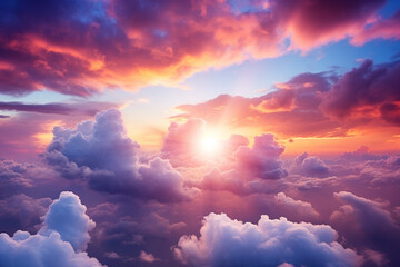 Wall Mural - purple clouds and sun in heaven natural_spectacle_of_a_rainb_