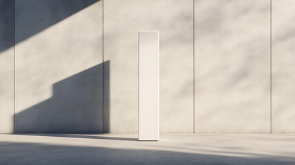 Poster - White rectangular pylon stand on street mockup