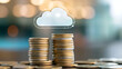 © CreativeCreations - Stacks of coins with a cloud icon symbolize cloud financial planning, highlighting cost management and budgeting in cloud computing