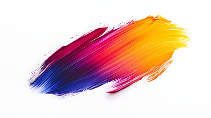 Poster - One single colorful gradient abstract smear smudge brush stroke isolated on white background