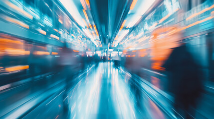 Aufkleber - Posted in stocks, abstract blurry defocused tradeshow event exhibition business convention show job fair technology expo organization company trade fair event marketing advertisement concept