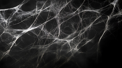 Poster - Real creepy spider webs on black banner
