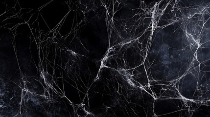 Aufkleber - Real creepy spider webs on black banner