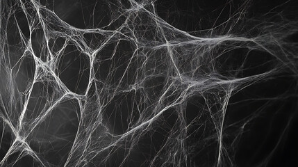 Aufkleber - Real creepy spider webs on black banner