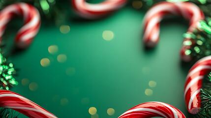 Poster - Red and green candy cane frame