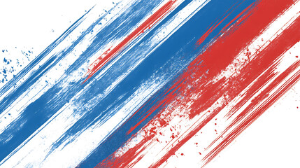 Poster - Red and blue diagonal stripes on white background