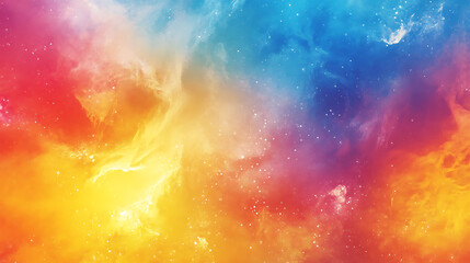Fototapete - Fantasy vibrant panoramic sunset sky, gradient rich colors, ethereal dreamy summer sunset or sunrise sky, uplifting and peaceful sky, , blue, orange, yellow vibrant rich colors