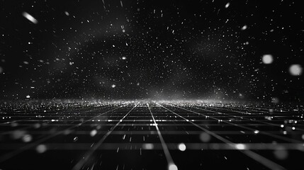 cosmic night sky illustration with glowing stars and nebula in blue galaxy design