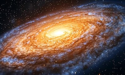 A stunning spiral galaxy illuminated by stars and cosmic dust.