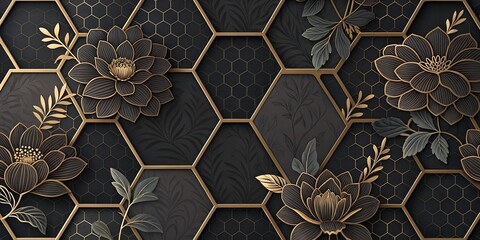 Wall Mural - seamless pattern with hexagons