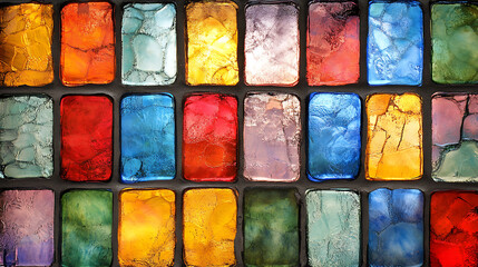 Wall Mural - Colorful tile background glass window