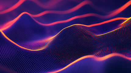 Leinwandbilder - Abstract digital background with glowing lines and dots forming a network, black backdrop with green highlights