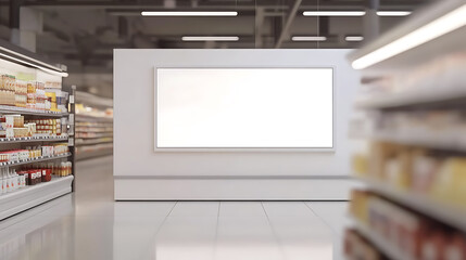 Poster - Blank advertising mockup for advertisement at the supermarket