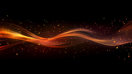 Fototapete - Abstract glowing particle lines and bokeh on a dark backdrop, conveying a futuristic technology concept