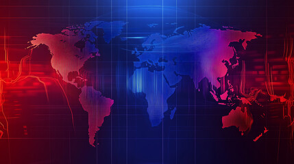 Aufkleber - Earthquake concept background, digital data on world map, emergency management