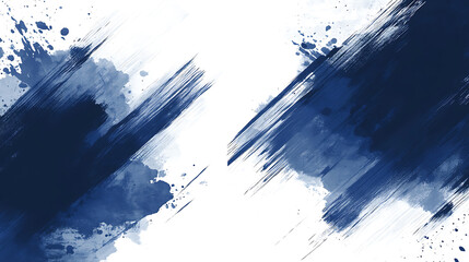 Leinwandbilder - Abstract navy blue and white background with grunge brush strokes