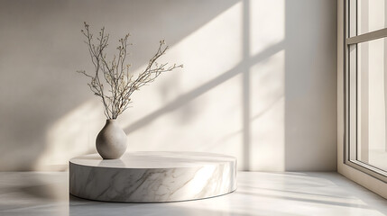 Aufkleber - Elegant minimalist marble pedestal mockup for display