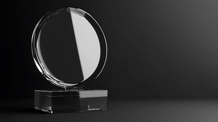 Aufkleber - Empty acrylic award design mockup, blank glass trophy mockup, template for a transparent crystal prize plate