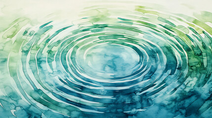 Fototapete - Abstract watercolor forest banner depicting green trees in fog on a beige background