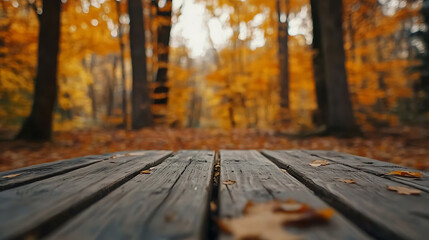 Aufkleber - Close up of empty wooden table with blurred pharmacy shop background