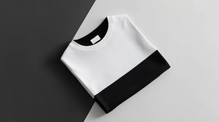 Poster - Black and white folded square t-shirt mockup