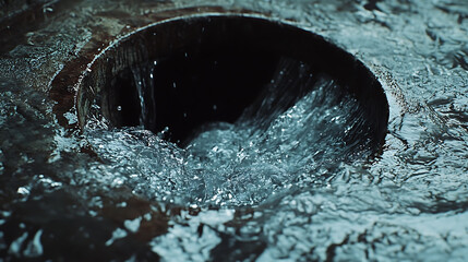 Poster - A clogged drain overflowing with debris indicates a blockage in critical systems