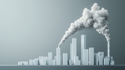 Poster - A detailed ascending bar graph illustrating the growth of co2 emissions, emphasizing the importance of personal carbon emissions calculation for environmental awareness and action